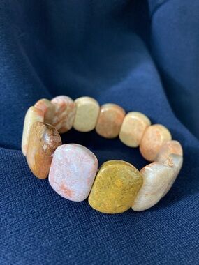Natural Coral Stone Stretch Bracelet - Women Jewelry